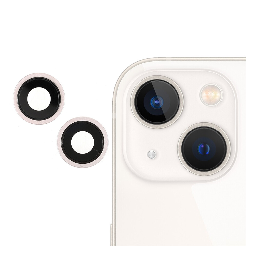 (White) 2Pcs/Set Oem Rear Camera Rim Lens Cover For Iphone 13 Mini 5.4 Inch/13 6.1 Inch White 6914275272809