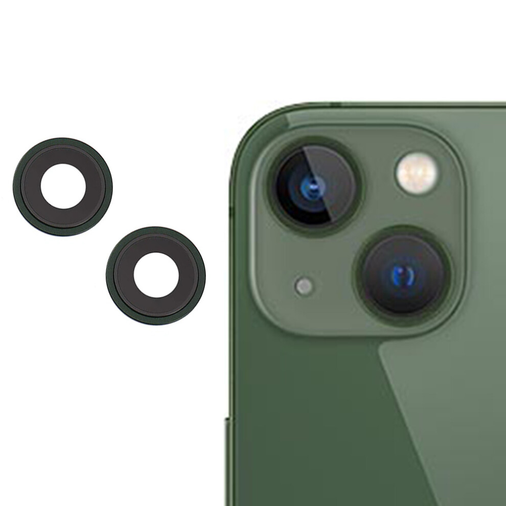 (Green) 2Pcs/Set Oem Rear Camera Rim Lens Cover For Iphone 13 Mini 5.4 Inch/13 6.1 Inch Green 6914277360313