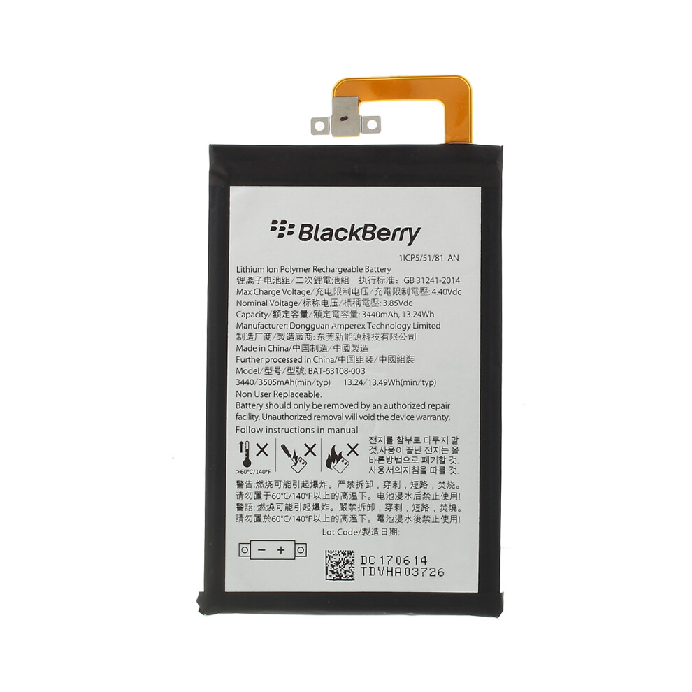 Bat-63108-003 3440Mah 3.85V Li-Polymer Battery Replacement For Blackberry Keyone 6914279901262