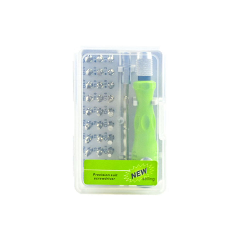 (Green) 32-In-1 Precision Screwdriver Set Electronics Repair And Disassemble Tool Kit For Watch Phone 6914276140770