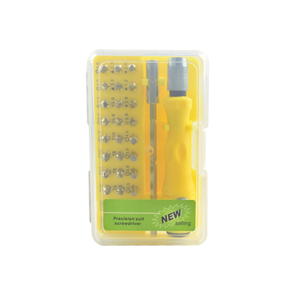 (Yellow) 32-in-1 Precision Screwdriver Set Electronics Repair and Disassemble Tool Kit for Watch Phone-image-OPC-PJS9JWS-NEW