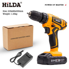 (G) HILDA Electric Drill Screwdriver 12V EU Plug Rechargeable Cordless Woodworking Drill Power Tool Power Drill Driver