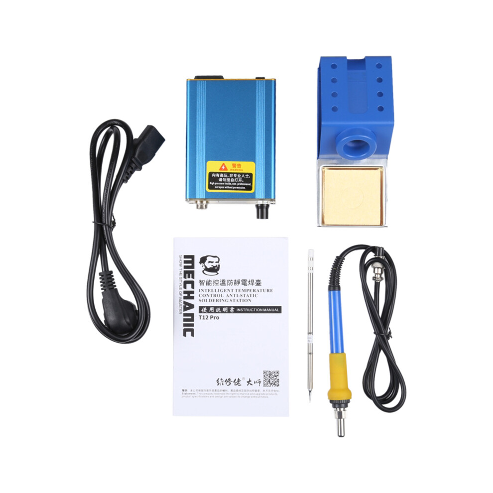 (Eu Plug) Mechanic T12 Pro Soldering Station Intelligent Temperature Controller Anti-Static Electronics Repair Tool 6914275359272