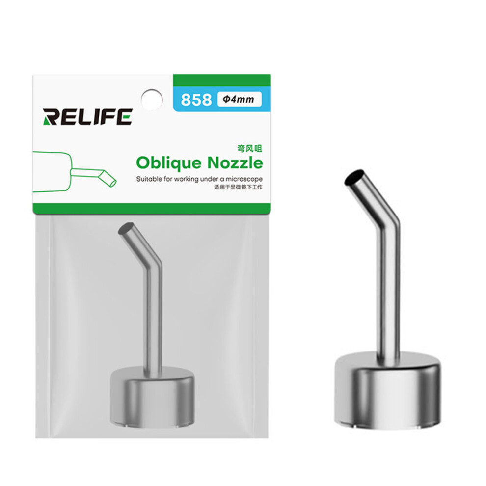 (4Mm) Relife 858 Series Beveled Nozzle Hot Air Gun Bga Rework Station Replacement Curved Nozzle 6914271213806