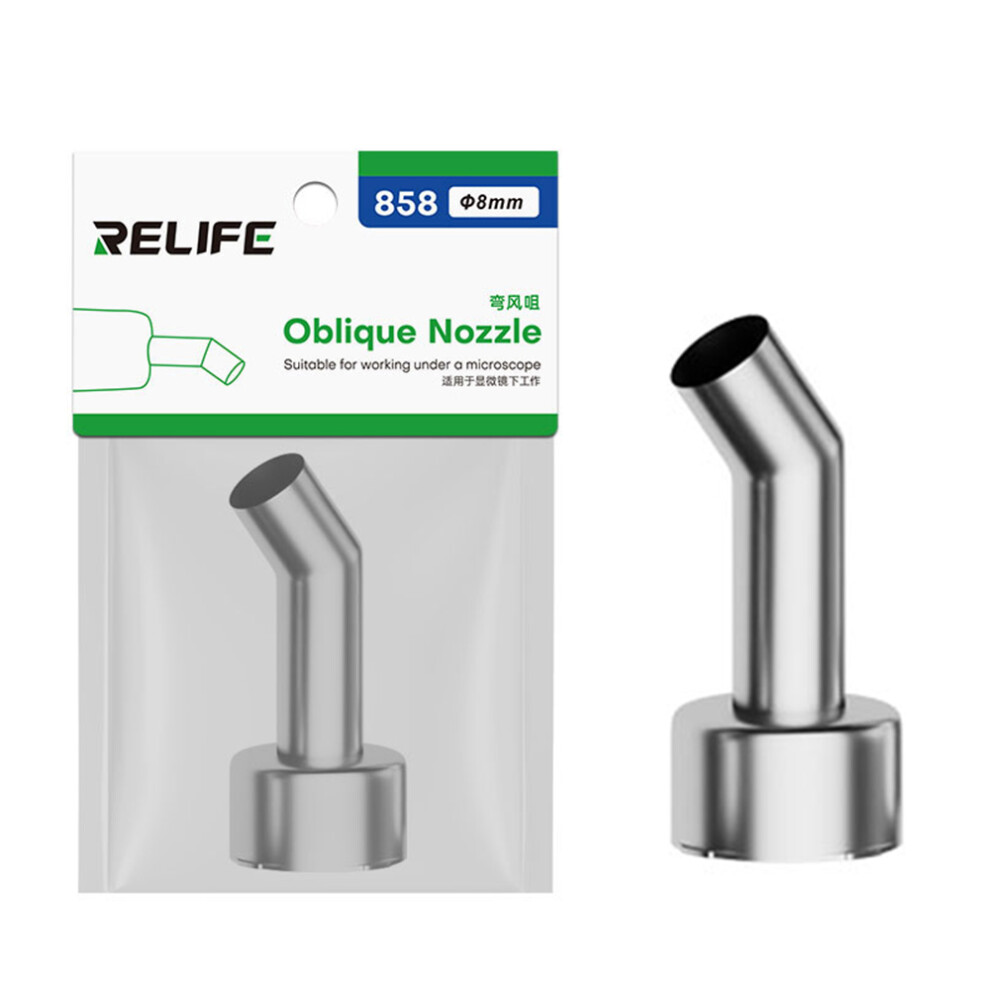 (8Mm) Relife 858 Series Beveled Nozzle Hot Air Gun Bga Rework Station Replacement Curved Nozzle 6914278503054