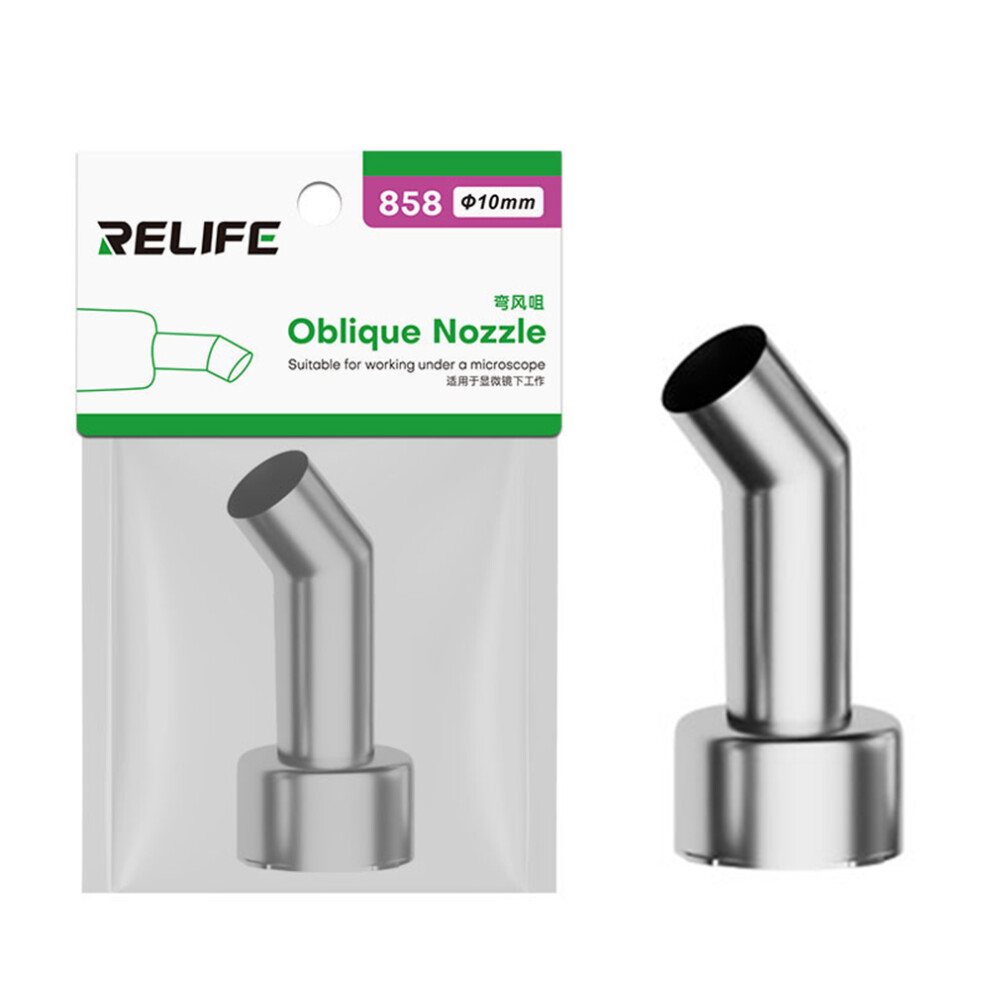 (10Mm) Relife 858 Series Beveled Nozzle Hot Air Gun Bga Rework Station Replacement Curved Nozzle 6914270232174