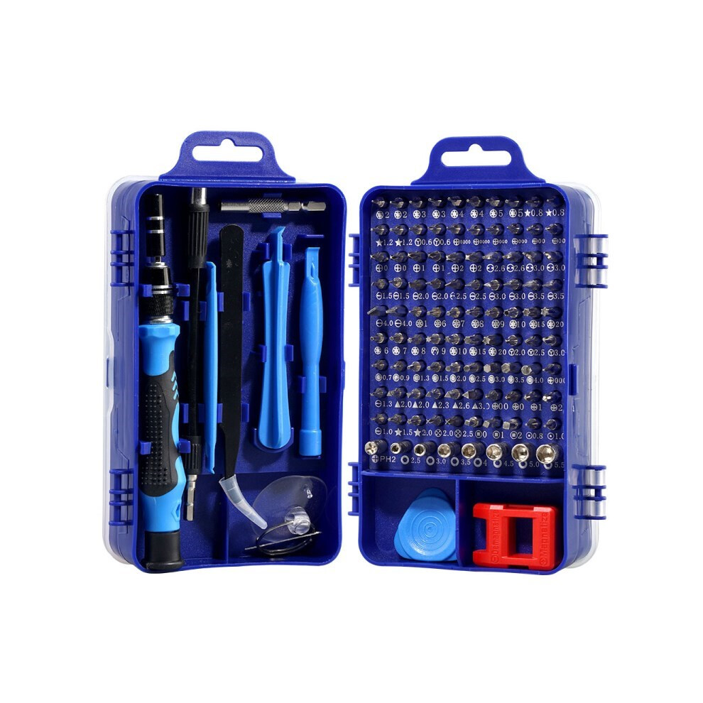 (Blue) Precision Screwdriver Set 115-In-1 Watch Mobile Phone Disassemble Screwdriver Tool Kit Blue 6914275822592