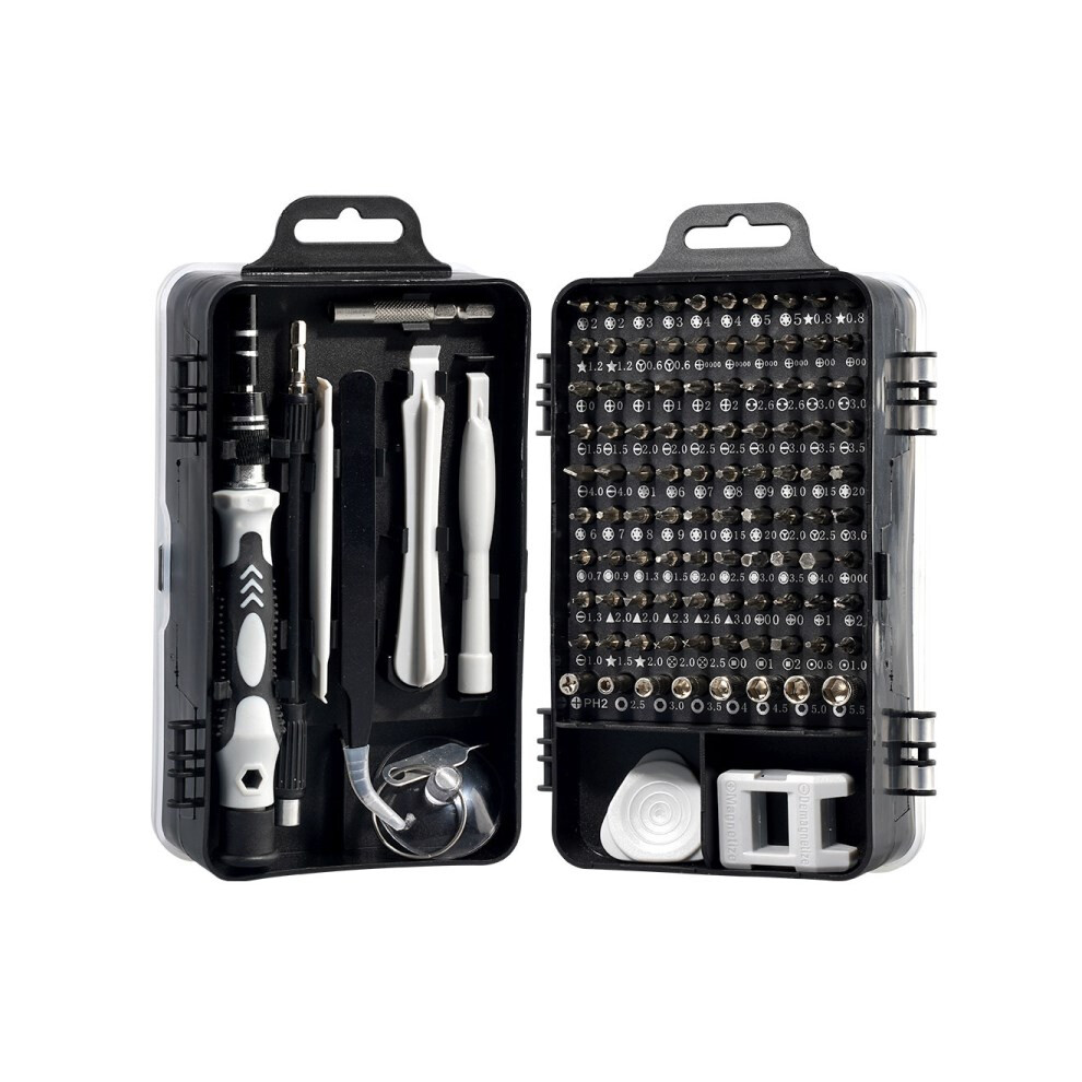 (Black) Precision Screwdriver Set 115-In-1 Watch Mobile Phone Disassemble Screwdriver Tool Kit Black 6914276386215
