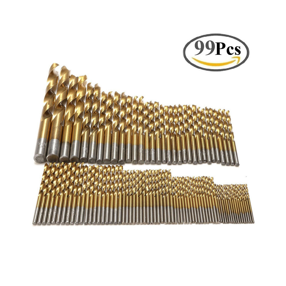 99Pcs/Set 1.5Mm - 10Mm Titanium Hss Drill Bits 6914275824428