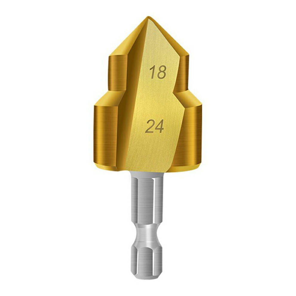 3 Flute 25Mm Hss Hex Shank Ppr Pipe Reamer Drill Bit Step Drill Hole Opener For Water Pipe Expansion 6914277523435