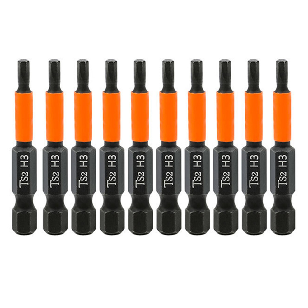 10Pcs Hex Screwdriver Bit Set 50Mm H3 Ts2 Steel Magnetic Drill Bit For Screwdrivers Electric Drill 6914278988356