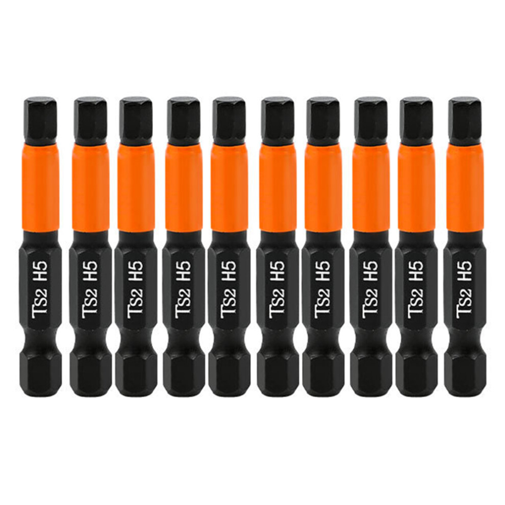 10Pcs Hex Screwdriver Bit Set 50Mm H5 Ts2 Steel Magnetic Drill Bit For Electric Drill Screwdrivers 6914276930982