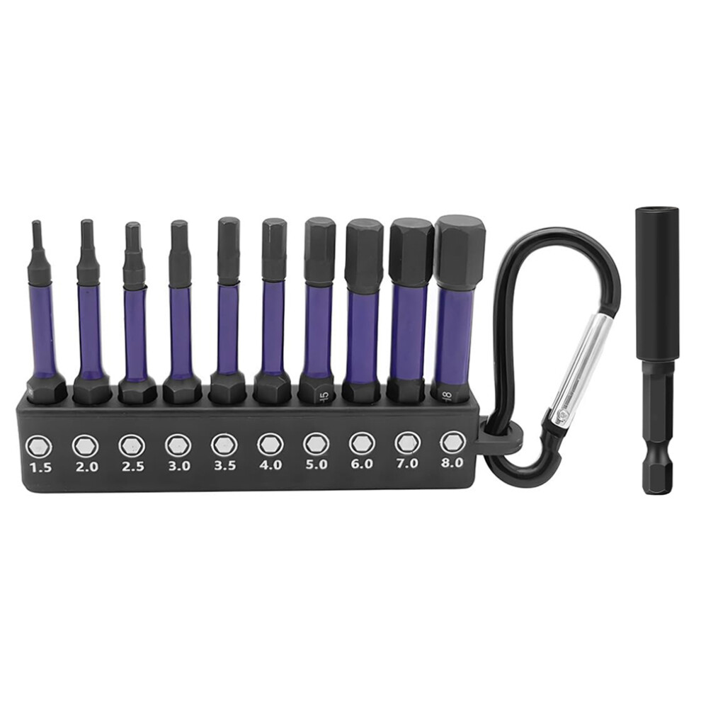 11Pcs/Set 50Mm Hex Shank S2 Alloy Steel Screwdriver Bits With Magnetic Bit Holder 6914275820932