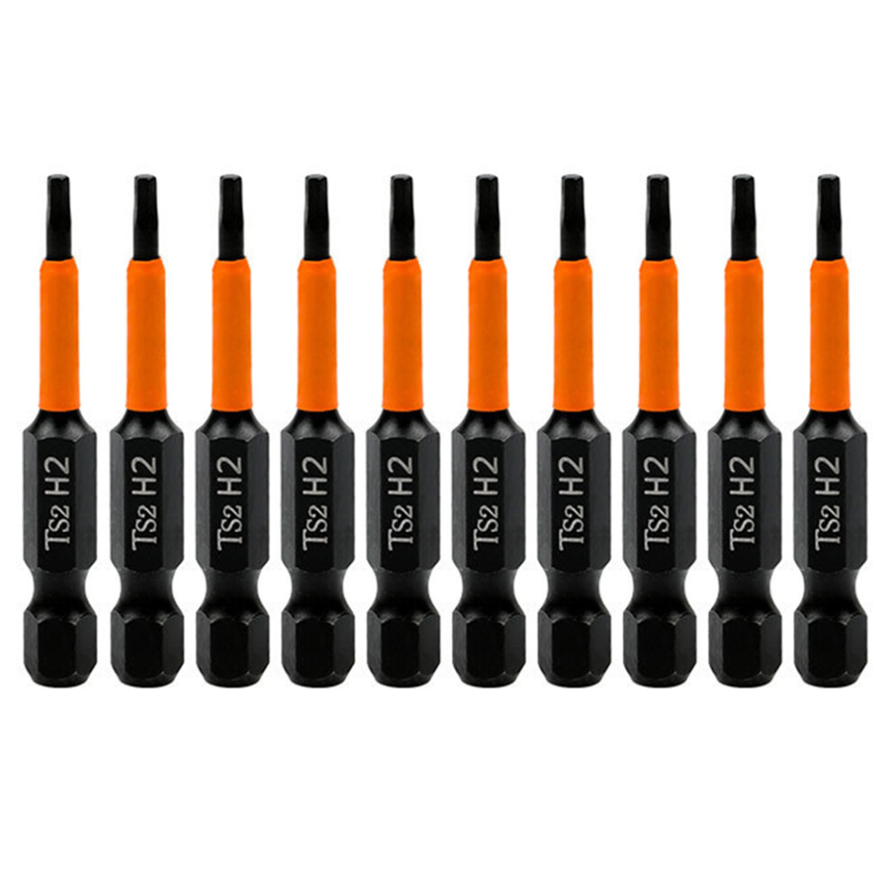 10Pcs Hex Screwdriver Bit Set 50Mm H2 Ts2 Steel Magnetic Drill Bit For Screwdrivers Electric Drill 6914278010613