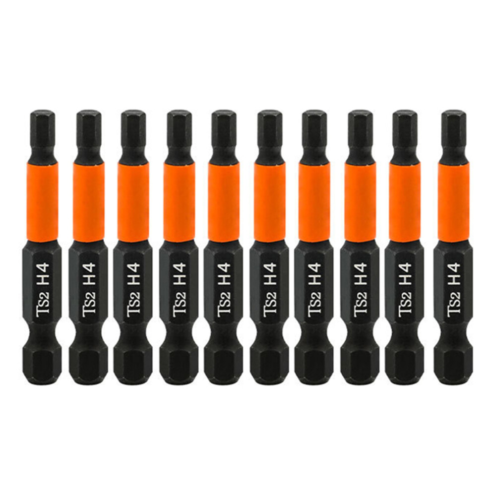 10Pcs Hex Screwdriver Bit Set 50Mm H4 Ts2 Steel Magnetic Drill Bit For Screwdrivers Electric Drill 6914277740474