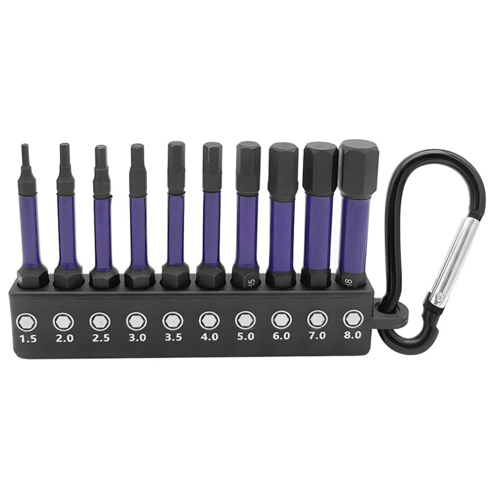10Pcs/Set 50Mm Rust Resistant S2 Alloy Steel Hex Shank Screwdriver Bits With Hanging Buckle 6914273979694