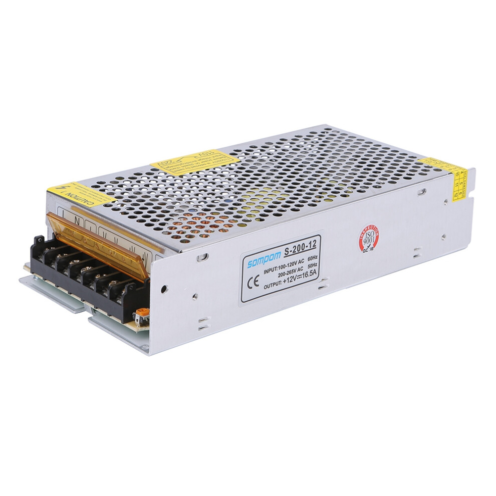 Sompom S-200-12 12V 16.5A 200W Power Switch Led Strip Driver Power Supply Voltage Transformer 6914279637604