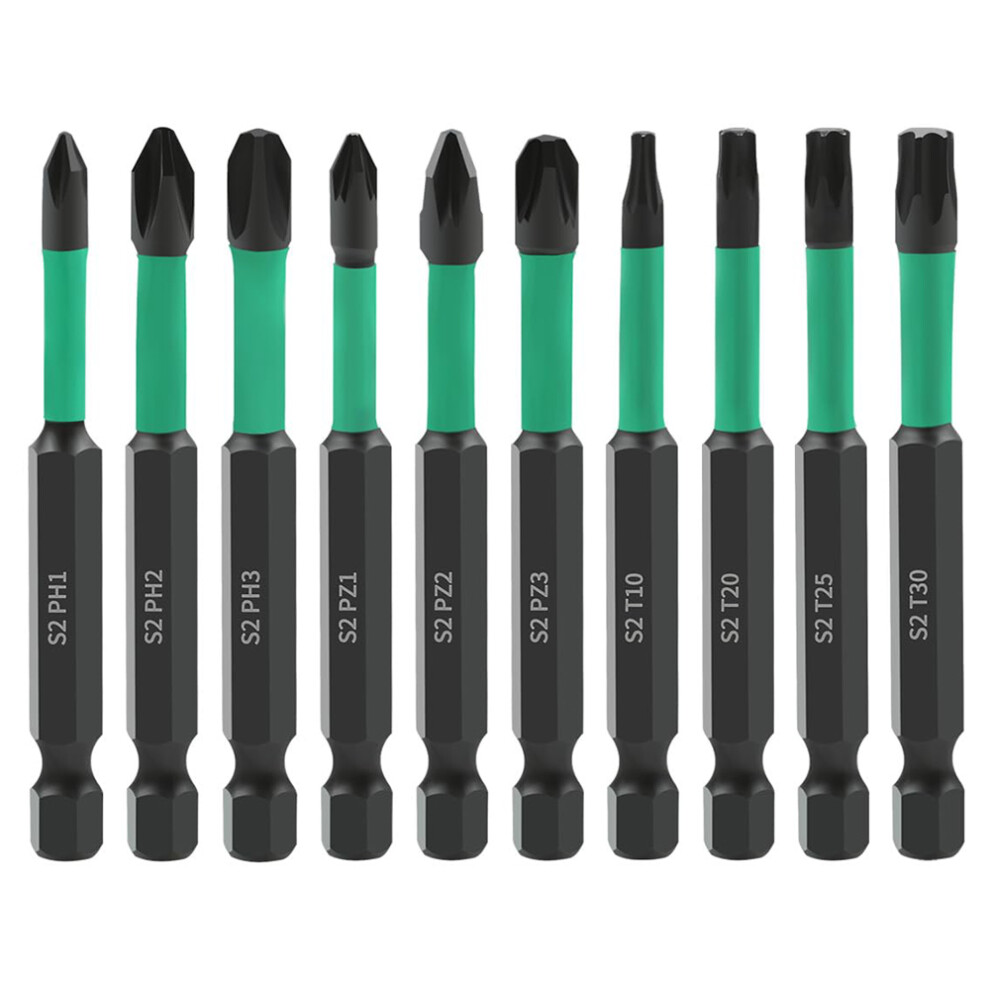 10Pcs Magnetic Hex Shank Electric Drill Bits Set S2 Alloy Steel Phillips Pozidriv Torx Bits 6914270967205
