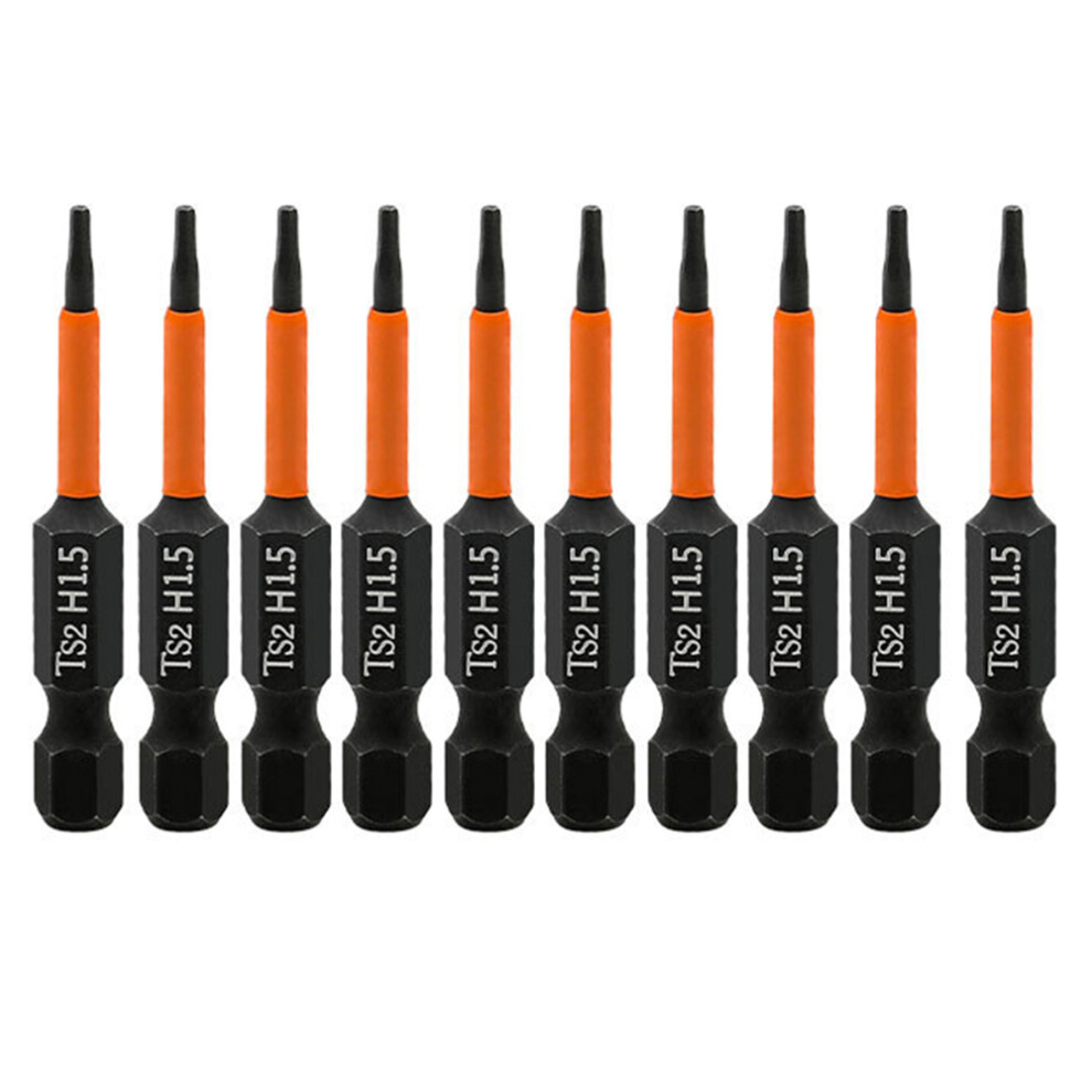 10Pcs Hex Screwdriver Bit Set 50Mm H1.5 Ts2 Steel Magnetic Drill Bit For Screwdrivers Electric Drill 6914273558424