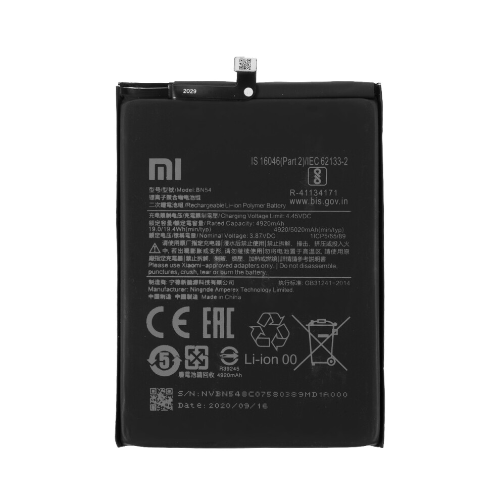 Assembly BN54 4920mAh 19W 3.87V Battery Replace Part for Xiaomi Redmi Note 9/Redmi 9