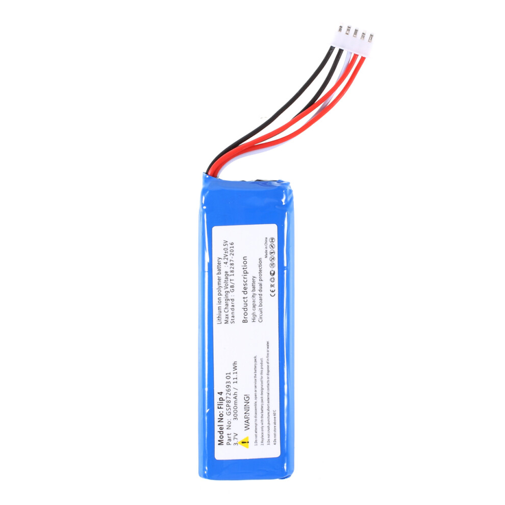 3.70V 3000Mah Battery Replacement (Encode: Gsp87269301) For Jbl Flip 4 (Without Logo) 6914277746179