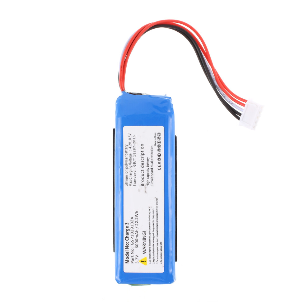 3.70V 6000Mah Battery Replacement (Encode: Gsp1029102a) For Jbl Charge 3 (Without Logo) 6914274912782