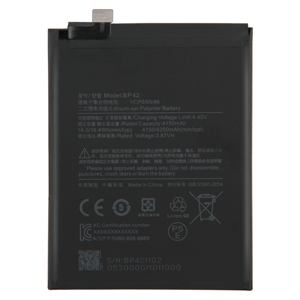 For Xiaomi Mi 11 Lite 4G/5G 3.87V 4150Mah Battery Replacement (Encode: Bp42) (Without Logo) 6914271726139