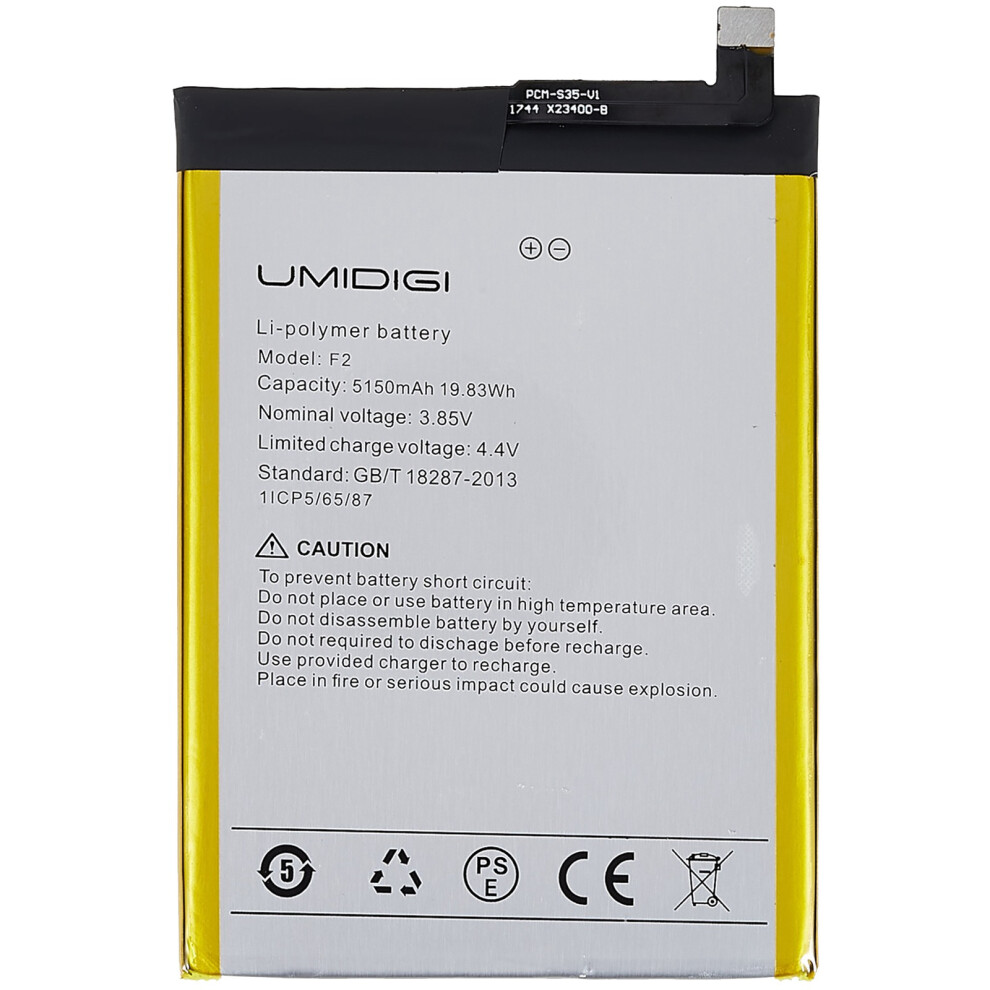 For Umidigi F2 3.85V 5150Mah Rechargeable Li-Polymer Battery Replacement 6914279491053