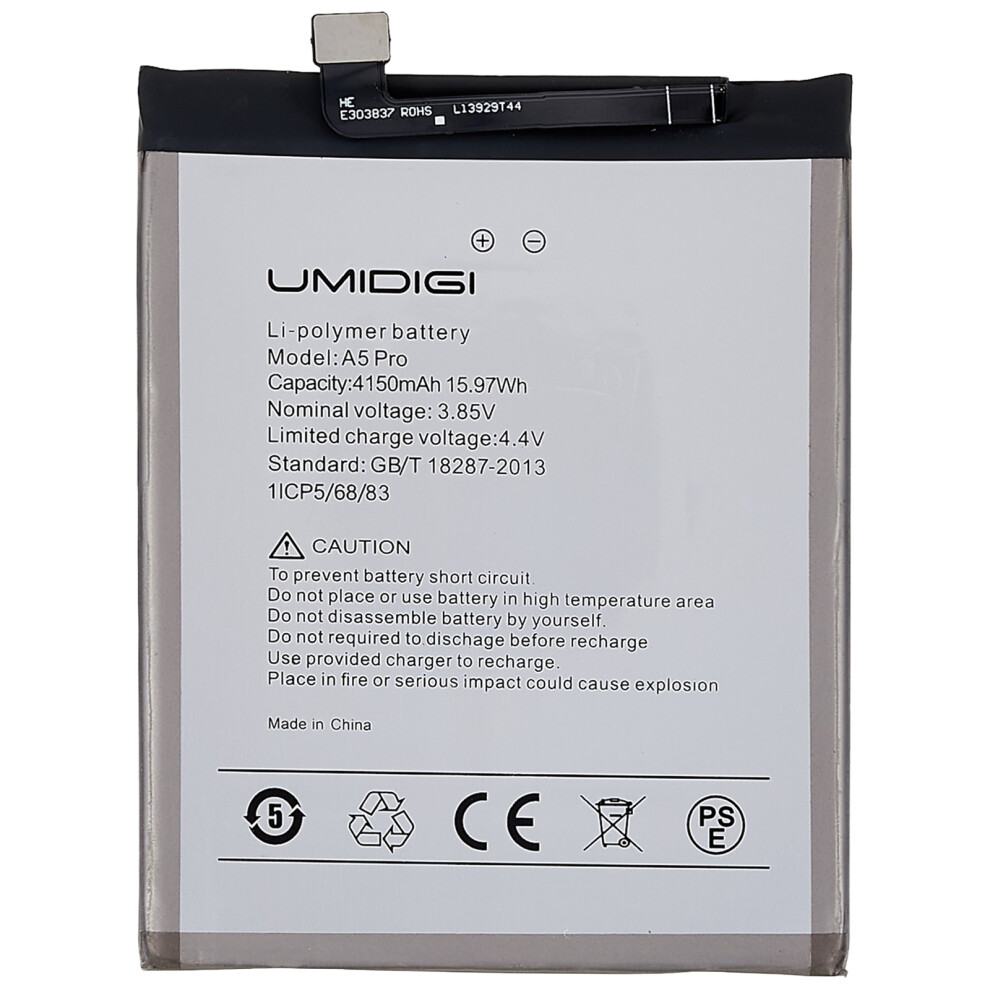 For Umidigi A5 Pro 3.85V 4150Mah Rechargeable Li-Polymer Battery Replacement 6914273079103