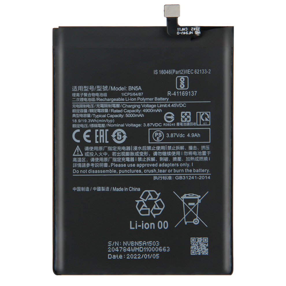 For Xiaomi Poco M3 Pro 5G/Redmi Note 10 5G/Redmi 10 4G 4900Mah Battery Bn5a 6914274503454