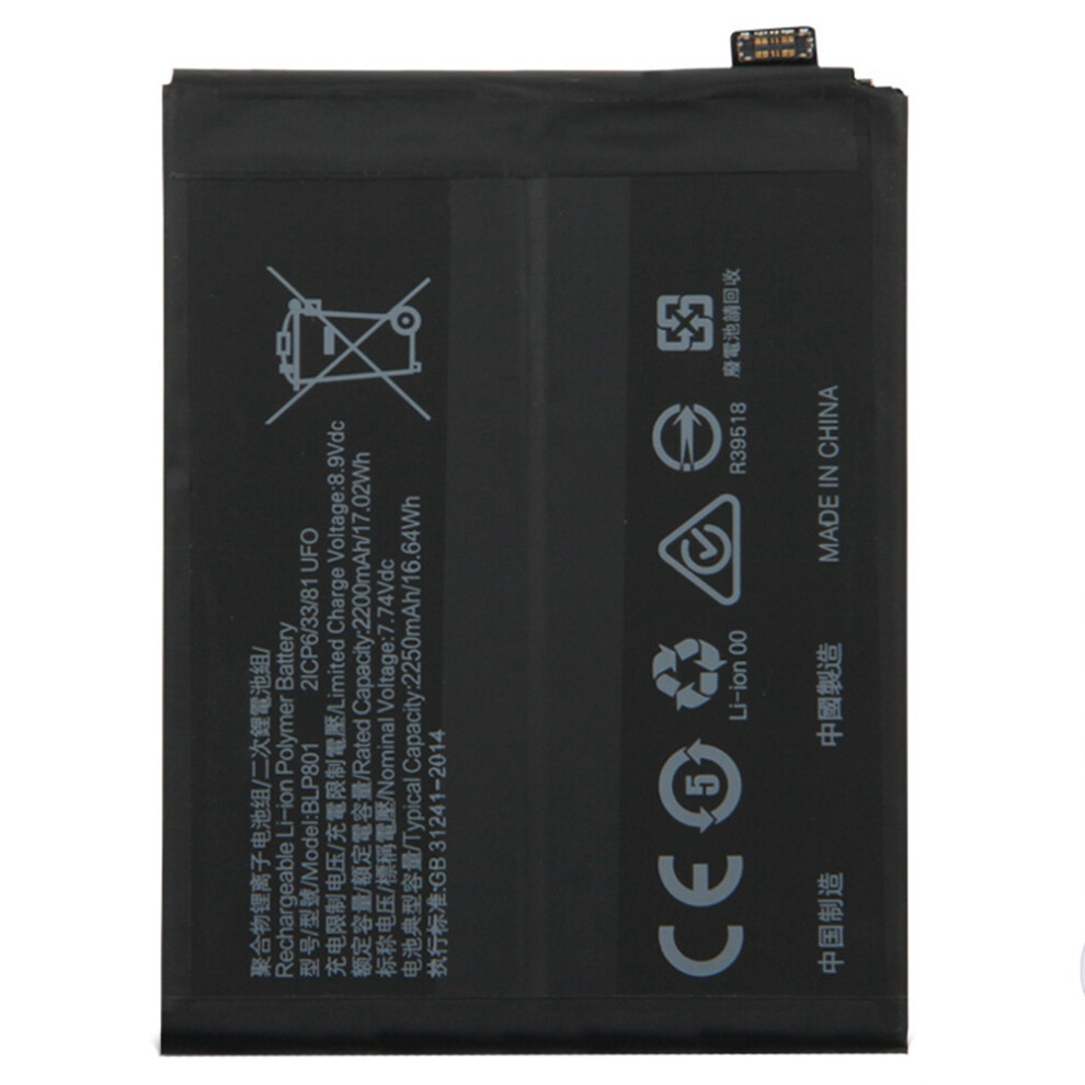 For Oneplus 8T 3.87V 4400Mah Rechargeable Li-Ion Polymer Battery (Double-Layer Cells) Assembly (Encode: Blp801) (Without Logo) 6914271343299