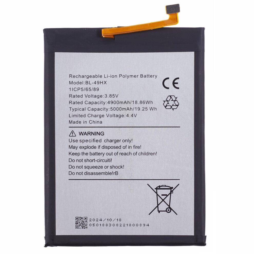 For Infinix Hot 20 5G 3.85V 4900Mah Li-Polymer Battery Assembly Part (Without Logo) (Encode: Bl-49Hx) 6914274075234