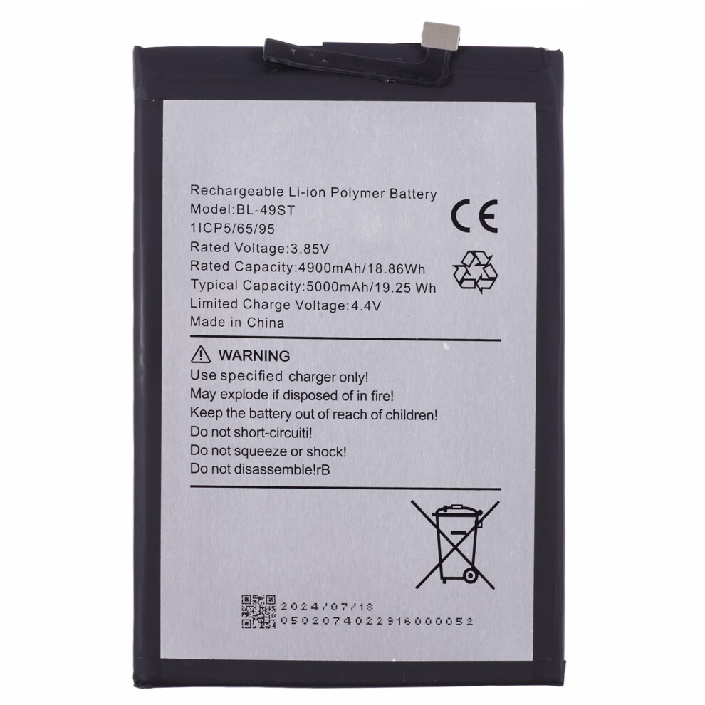 For Tecno Spark 10C 4G/Spark 10 Pro 3.85V 4900Mah Li-Polymer Battery Assembly Part (Without Logo) (Encode: Bl-49St) 6914272490466