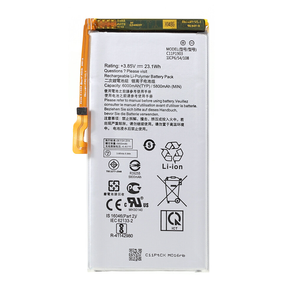 3.85V 5800Mah Battery Replacement (Encode: C11p1903) (Without Logo) For Asus Rog Phone 3 Zs661ks 6914273818795