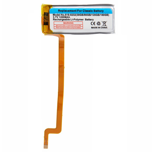 iPod Video 5/5.5/Classic 6/7 Gen 3.7V 1200mAh Battery Replacement Encode 616-0232 1