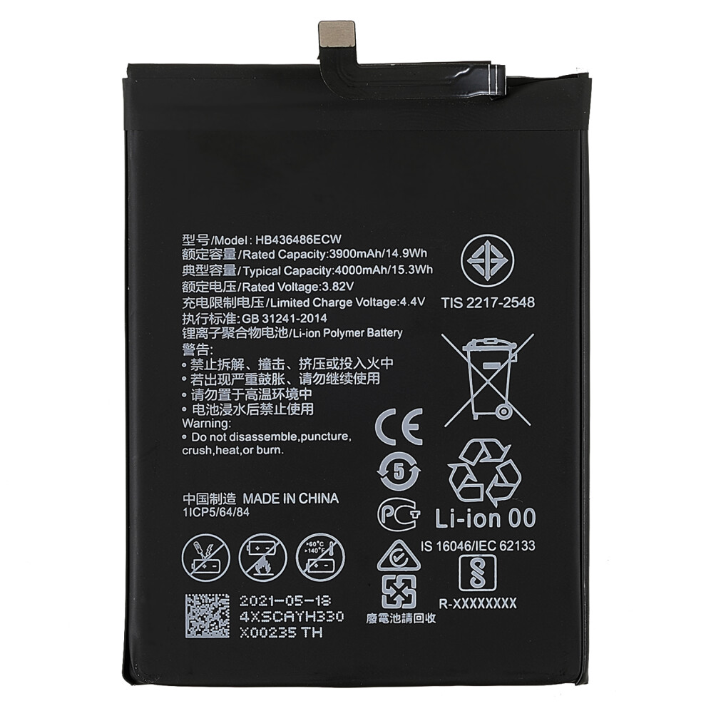 3.82V 3900Mah Battery Hb436486ecw For Huawei Mate/P20 Pro/Honor 6914271301206