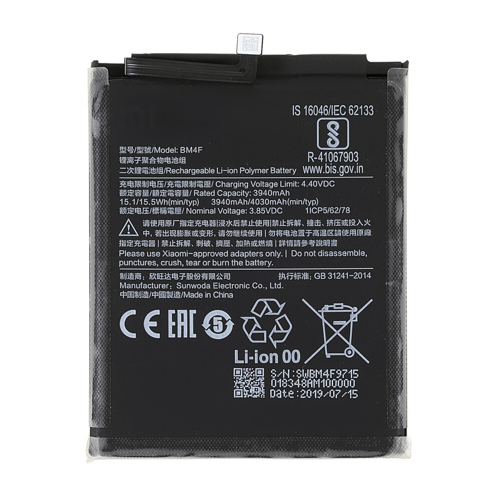 3.85V 3940Mah Battery Replacement (Encode: Bm4f) (Without Logo) For Xiaomi Mi A3/9 Lite/Cc9/Cc9e 6914274027004