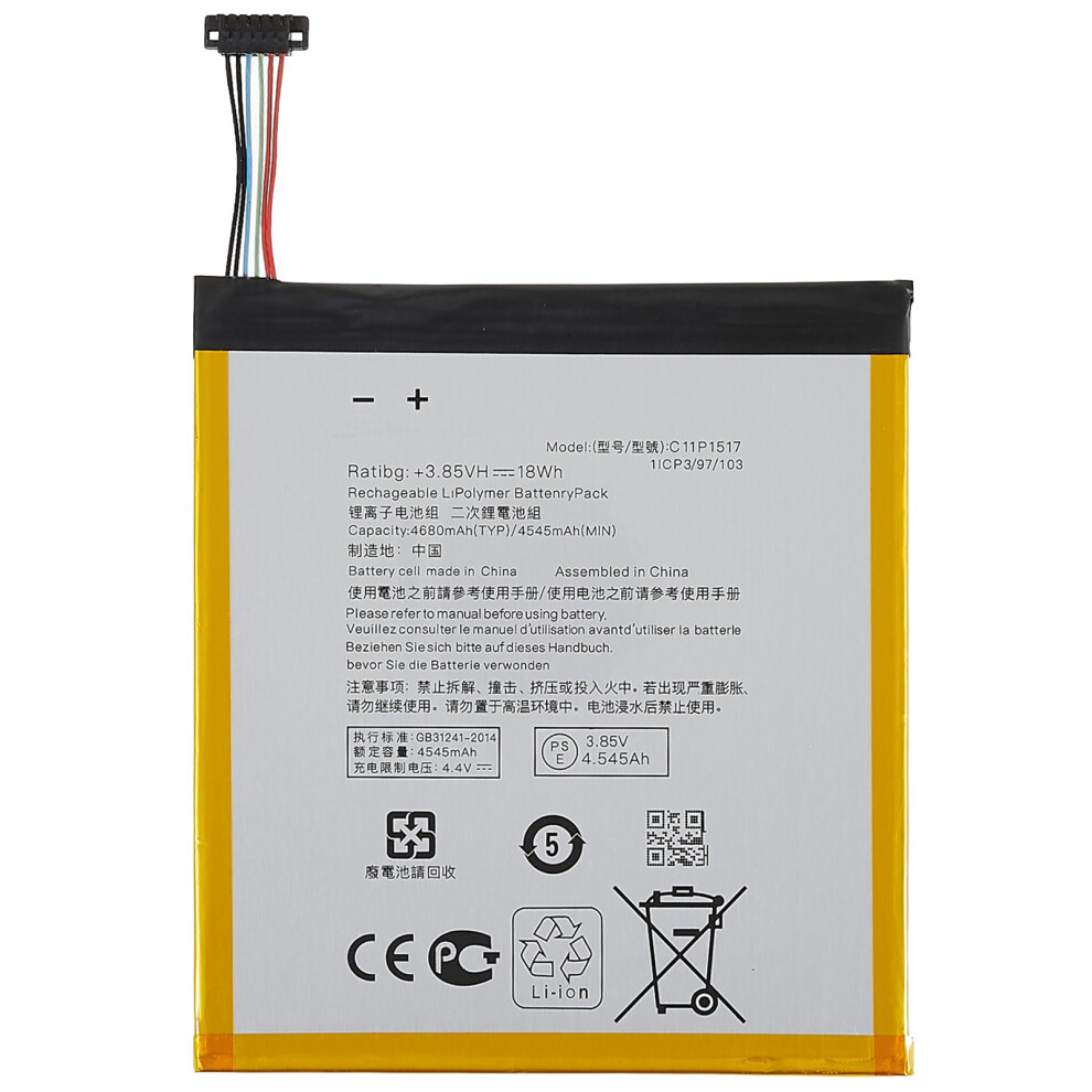 For Asus Zenpad 10 Z300m 3.85V 4545Mah Li-Ion Polymer Battery Assembly (Encode: C11p1517) (Without Logo) 6914270368972