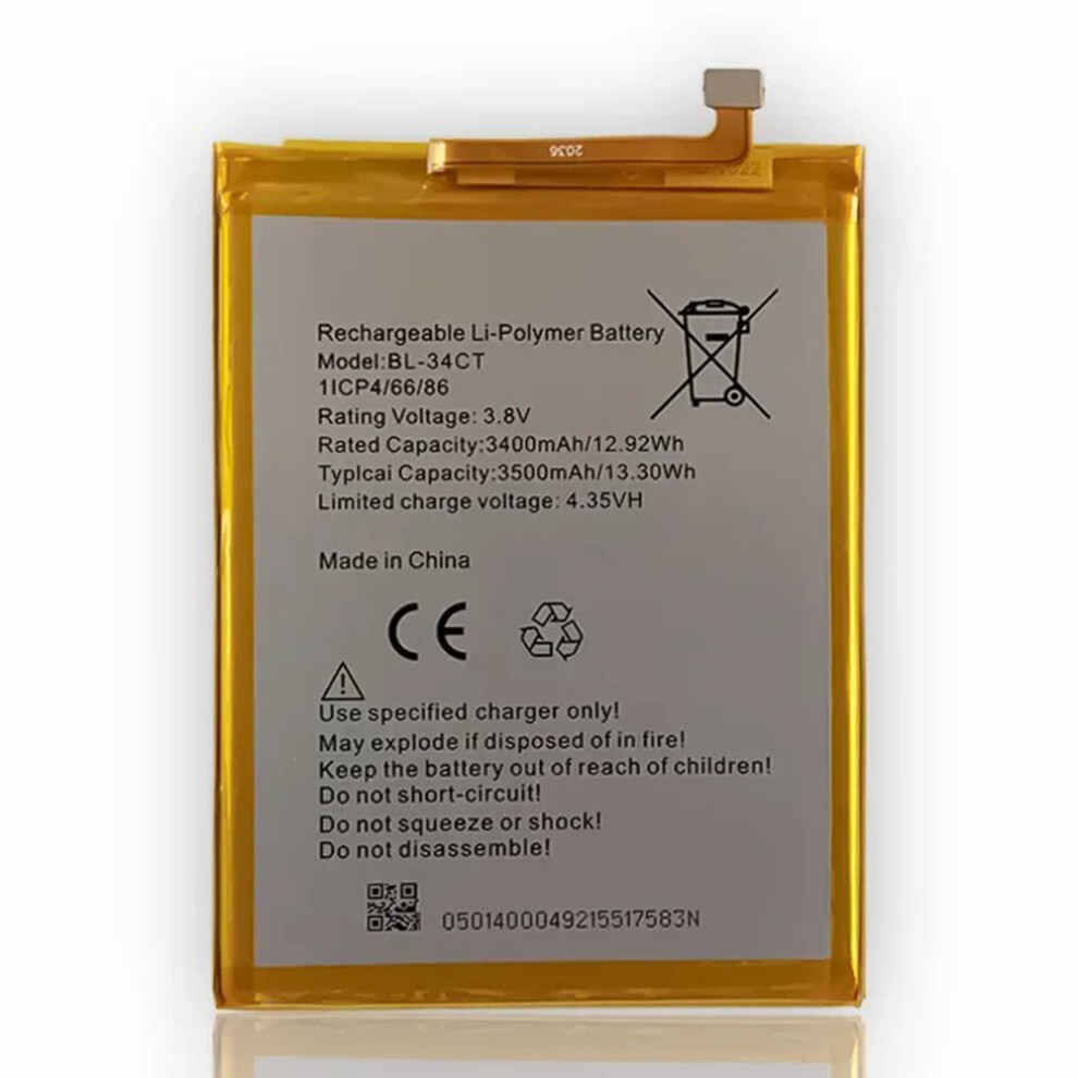 For Tecno Spark 3/3 Pro 3.80V 3400Mah Li-Polymer Battery Assembly Part (Without Logo) (Encode: Bl-34Ct) 6914273204543