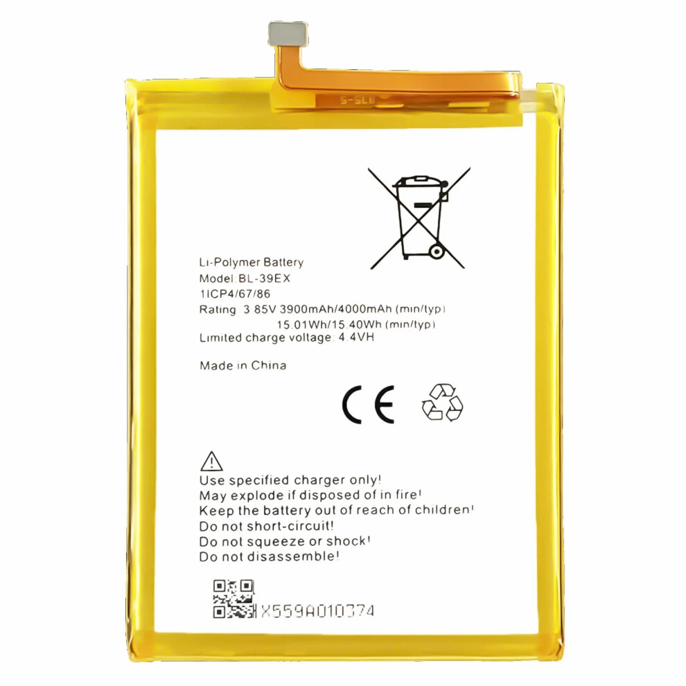 For Infinix Hot 5/Hot 5 Lite 3.85V 3900Mah Li-Polymer Battery Assembly Part (Without Logo) (Encode: Bl-39Ex) 6914270750494