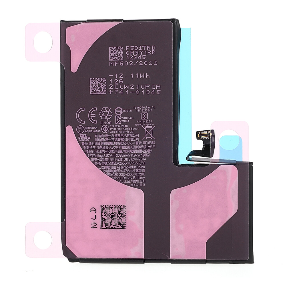 For Iphone 13 Pro 3.87V 3095Mah Rechargeable Li-Ion Battery+Battery Sticker Replacement Part (Supports Latest System Diagnostics) 6914274554753