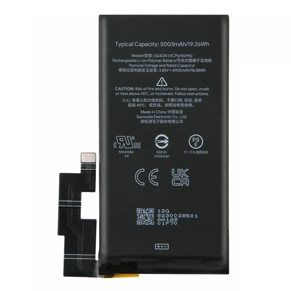 For Google Pixel 6 Pro 5G 3.85V 4905Mah Li-Polymer Battery Assembly Part (Without Logo) (Encode: G63qn) 6914277656638