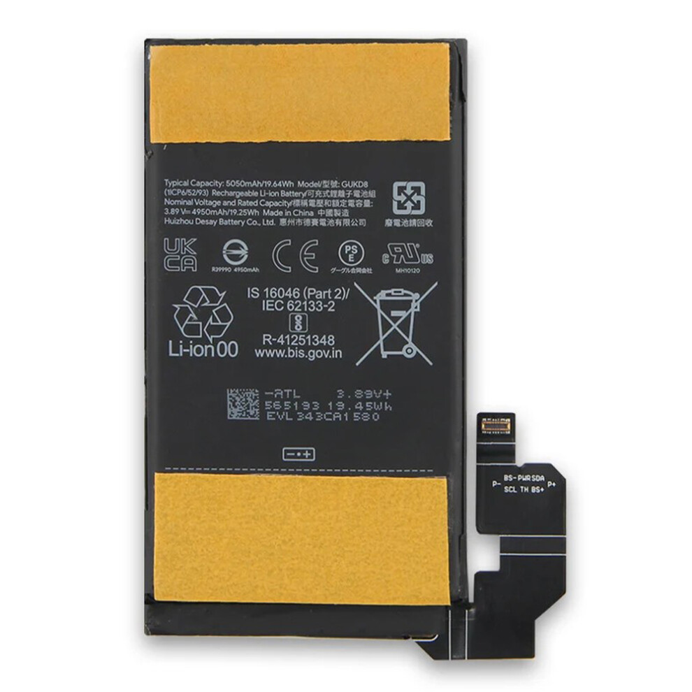 For Google Pixel 8 Pro 3.89V 4950Mah Li-Polymer Battery Assembly Part (Without Logo) (Encode: Gukd8) 6914279767141