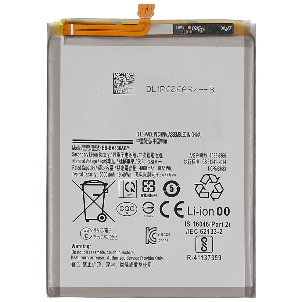 For Samsung Galaxy A53 5G 3.88V 4860Mah Li-Ion Polymer Battery Assembly Part (Encode: Eb-Ba336aby) (Without Logo) 6914271835015