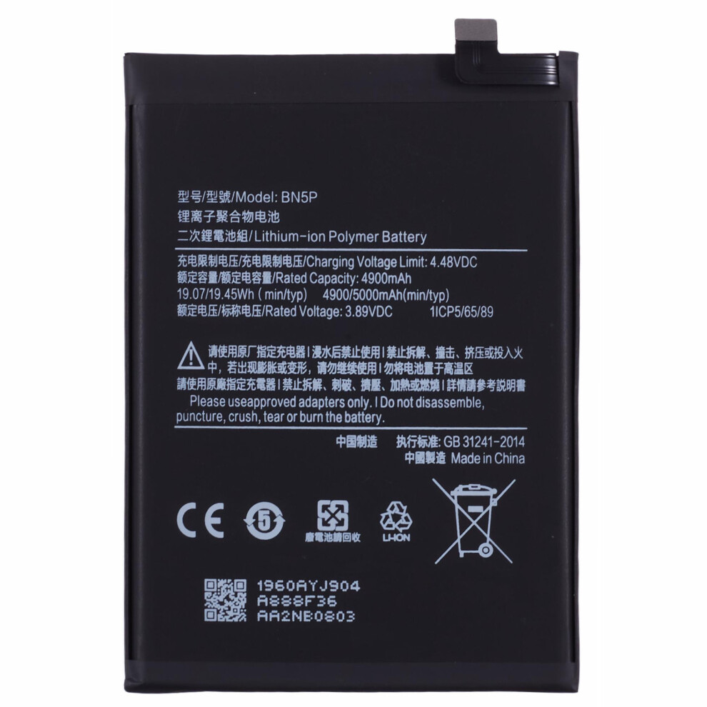 For Xiaomi Redmi Note 13 4G 3.89V 4900Mah Li-Polymer Battery Assembly Part (Without Logo) (Encode: Bn5p) 6914279340191