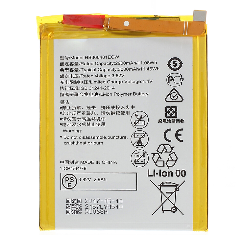 For Huawei P9/Y6/Y7/P9 Lite/P10 Lite/P20 Lite/Honor 8/8 Pro/V9 3.82V 2900Mah Battery Hb366481ecw 6914275872726