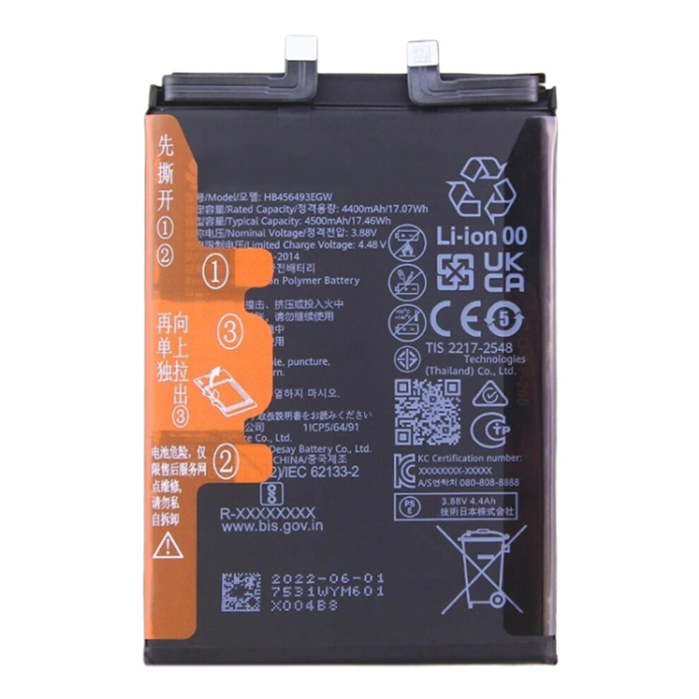 For Huawei Nova 11 Se/Nova 11/Nova 10 Se 4G 3.88V 4400Mah Li-Polymer Battery Assembly Part (Without Logo) (Encode: Hb456493egw) 6914279564986