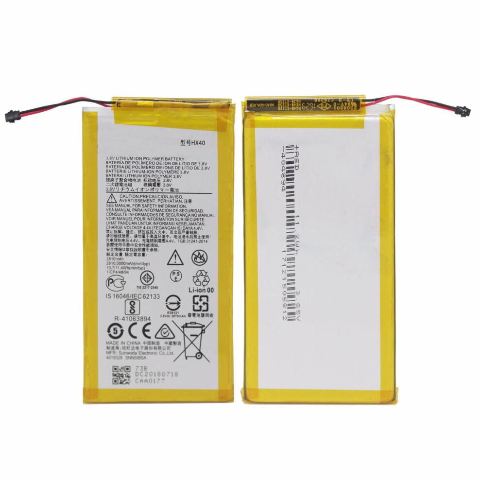 For Motorola Moto X4 3.80V 2810Mah Li-Ion Polymer Battery Replacement Part (Encode: Hx40) (Without Logo) 6914273845340