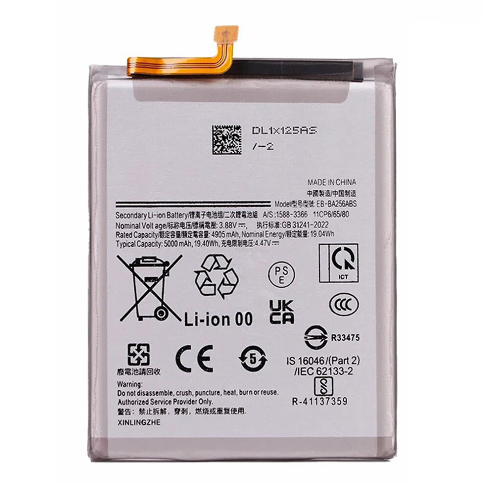 For Samsung Galaxy A55 5G 3.88V 4905Mah Li-Polymer Battery Assembly Part (Without Logo) (Encode: Eb-Ba256abs) 6914271640107