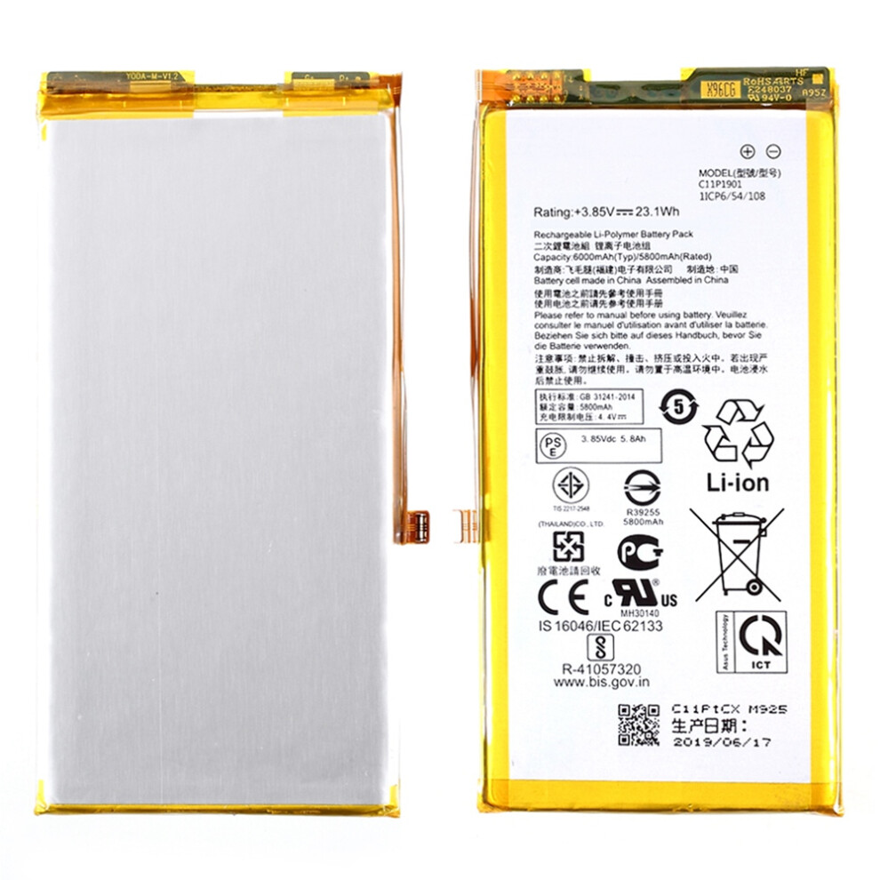 For Asus Rog Phone Ii Zs660kl 3.85V 5800Mah Li-Ion Polymer Battery Part (Encode: C11p1901) (Without Logo) 6914271366083